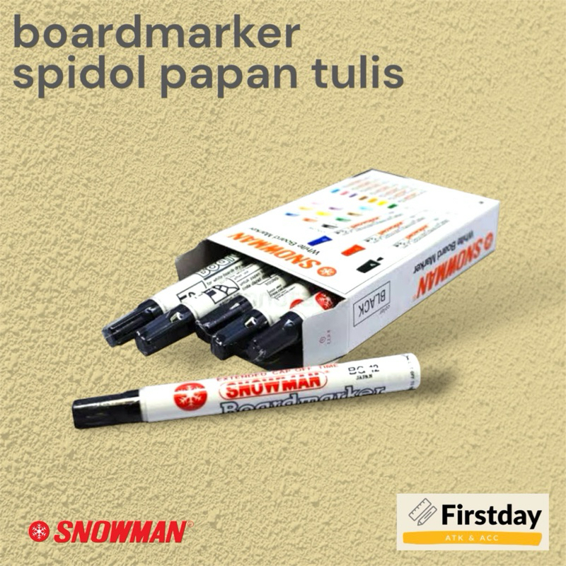 

Spidol Whiteboard Snowman BG 12 / Spidol Papan Tulis Putih / Non Permanen / Board Marker / Papantulis 1 Pcs