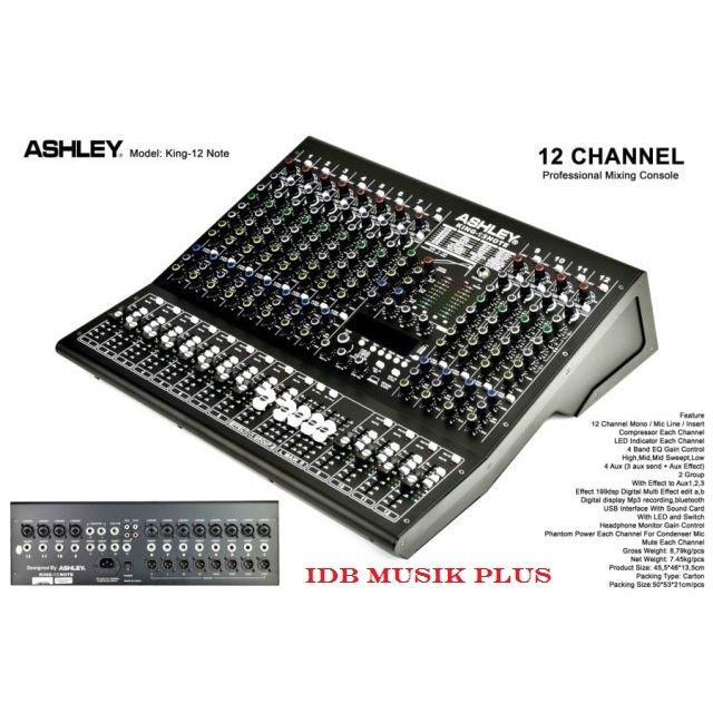 Mixer 12 Ch Ashley KING12 KING 12 NOTE Original