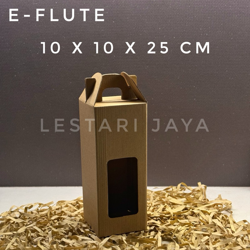

Box E-Flute Gable Box / Box Jinjing 10x10x25 cm untuk Toples Tabung dan Botol Hampers dll