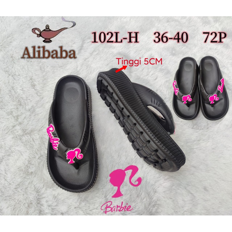 SANDAL JEPIT BARBIE TINGGI 5 cm BLACK EDITION BALACCA 102 SIZE 46-50