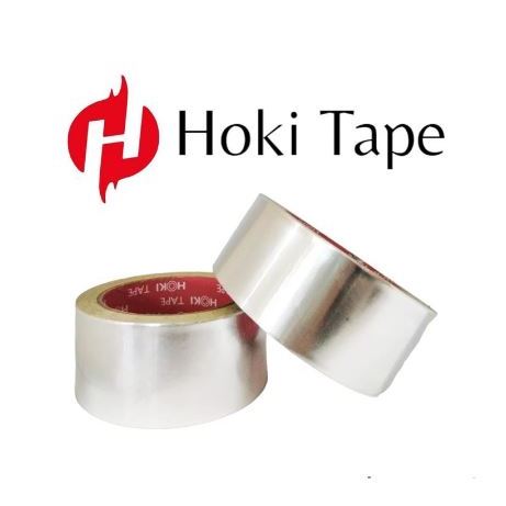 LAKBAN ALUMUNIUM FOIL HOKI 48MM*30M / ISOLASI ALUMUNIUM FOIL TAMBAL PANCI SENG TALANG AIR PIPA 48MM