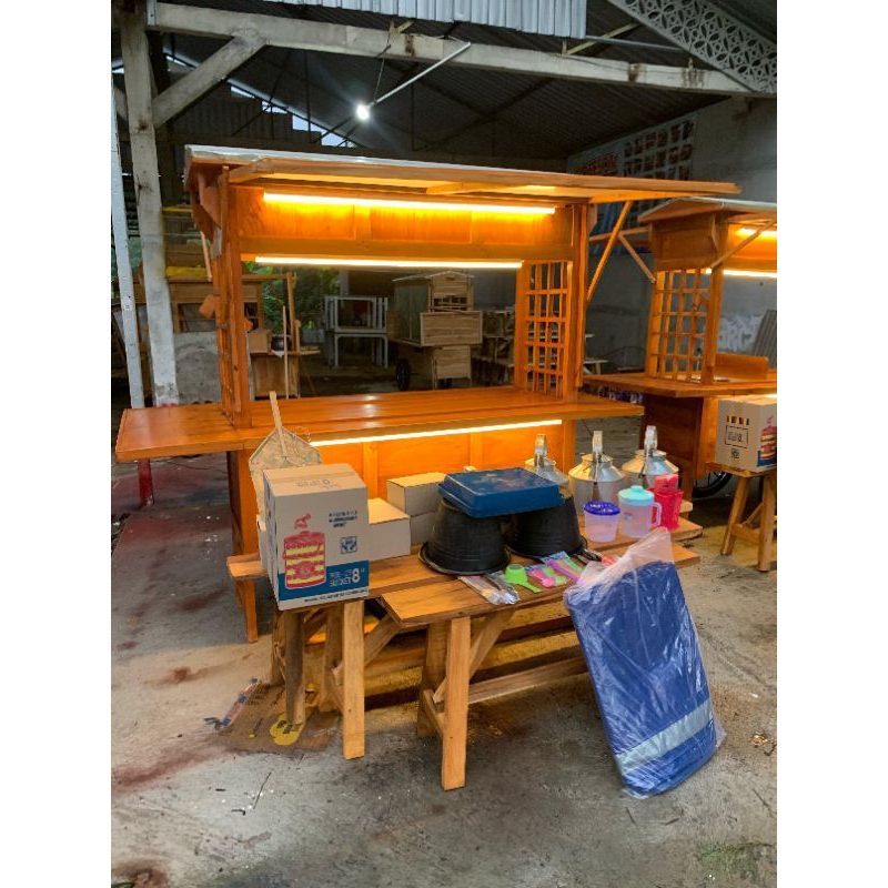 Gerobak angkringan jepang paket lengkap dan lampu