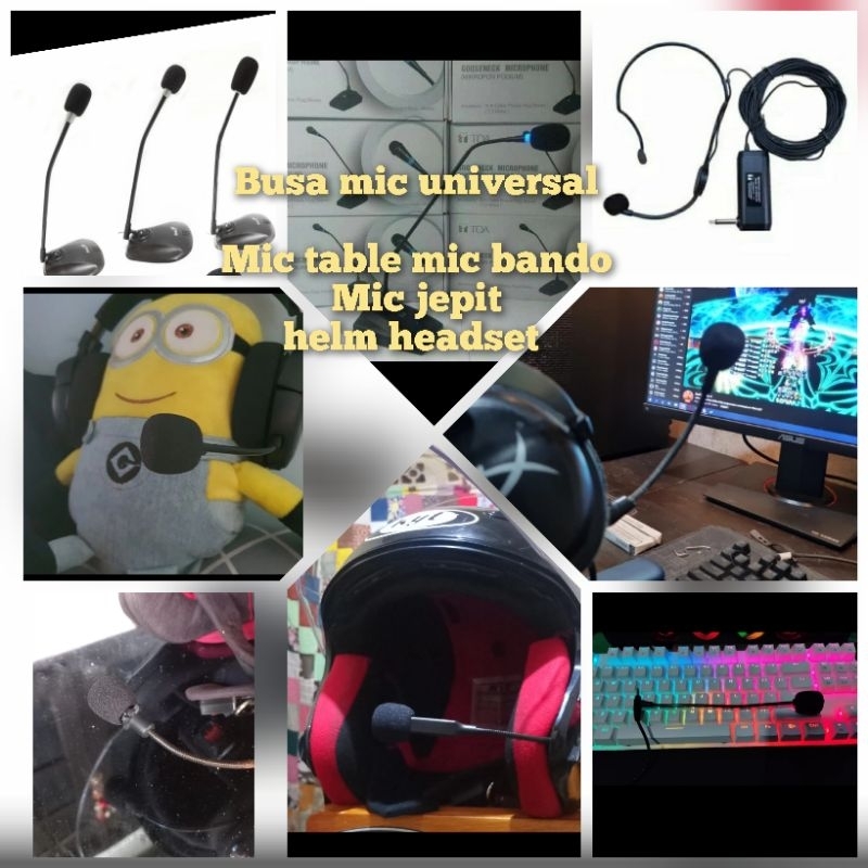 busa Mic kecil untuk mic helm headset untuk Mic podium Mic mimbar Mic jepit Mic kalung