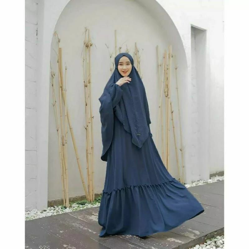 gamis syar'i Humaira cringkel Airflow/baju muslimah hijab perempuan terbaru baju lebaran 2024