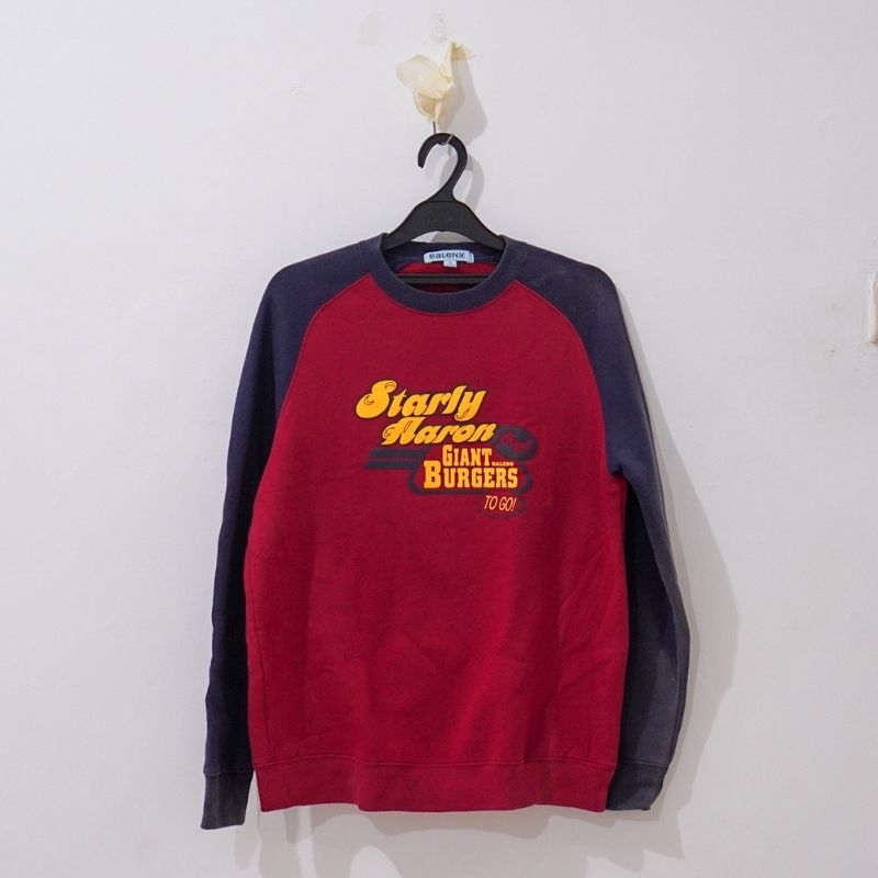 ORI Baleno Red Sweatshirt - Atasan Sweater / Jaket / Luaran Pria / Laki / Cowok / Cowo Merah / Maroo