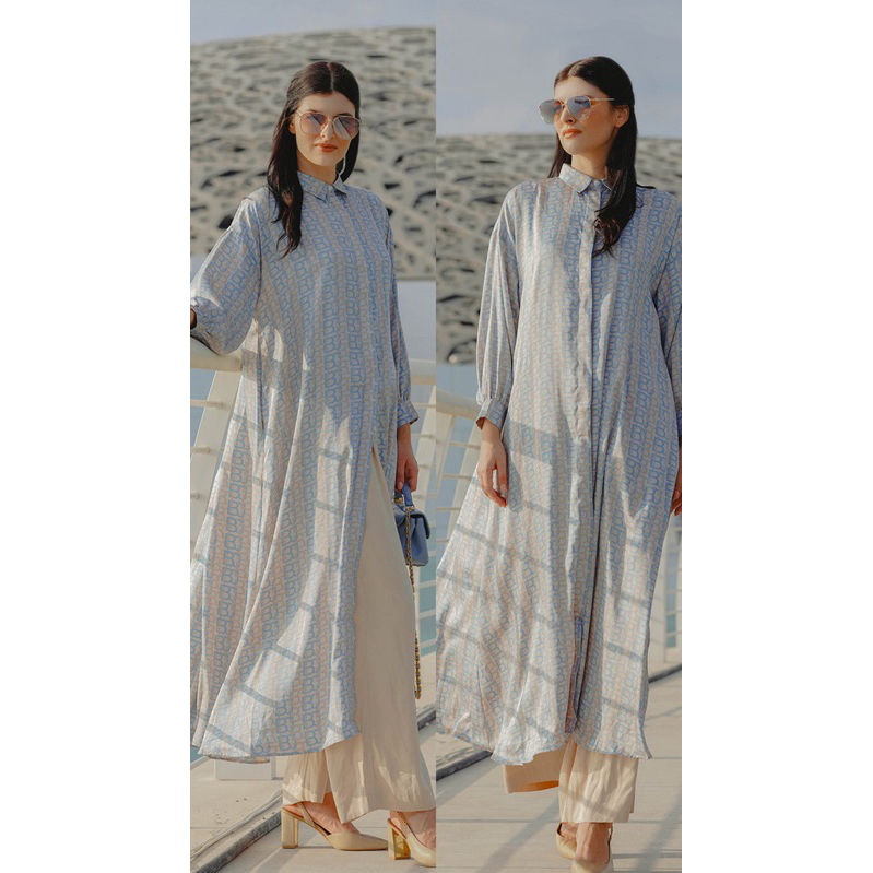 TUNIK DRESS BUTTONSCARVES BENANG JARUM MONOGRAM WONDERLAND HARMONY DRESS SWEATSHIRT BENANG JARUM INT