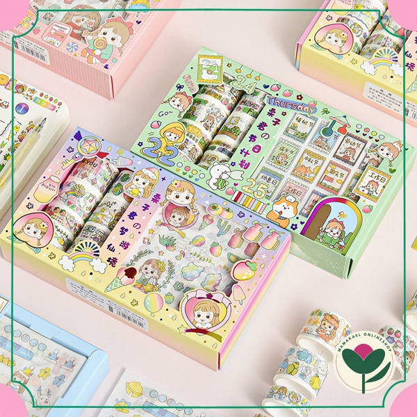 

MK990 PAKET SET DIY WASHI TAPE AND STICKER PLANNER SCRAPBOOK DESIGN LUCU CUTE