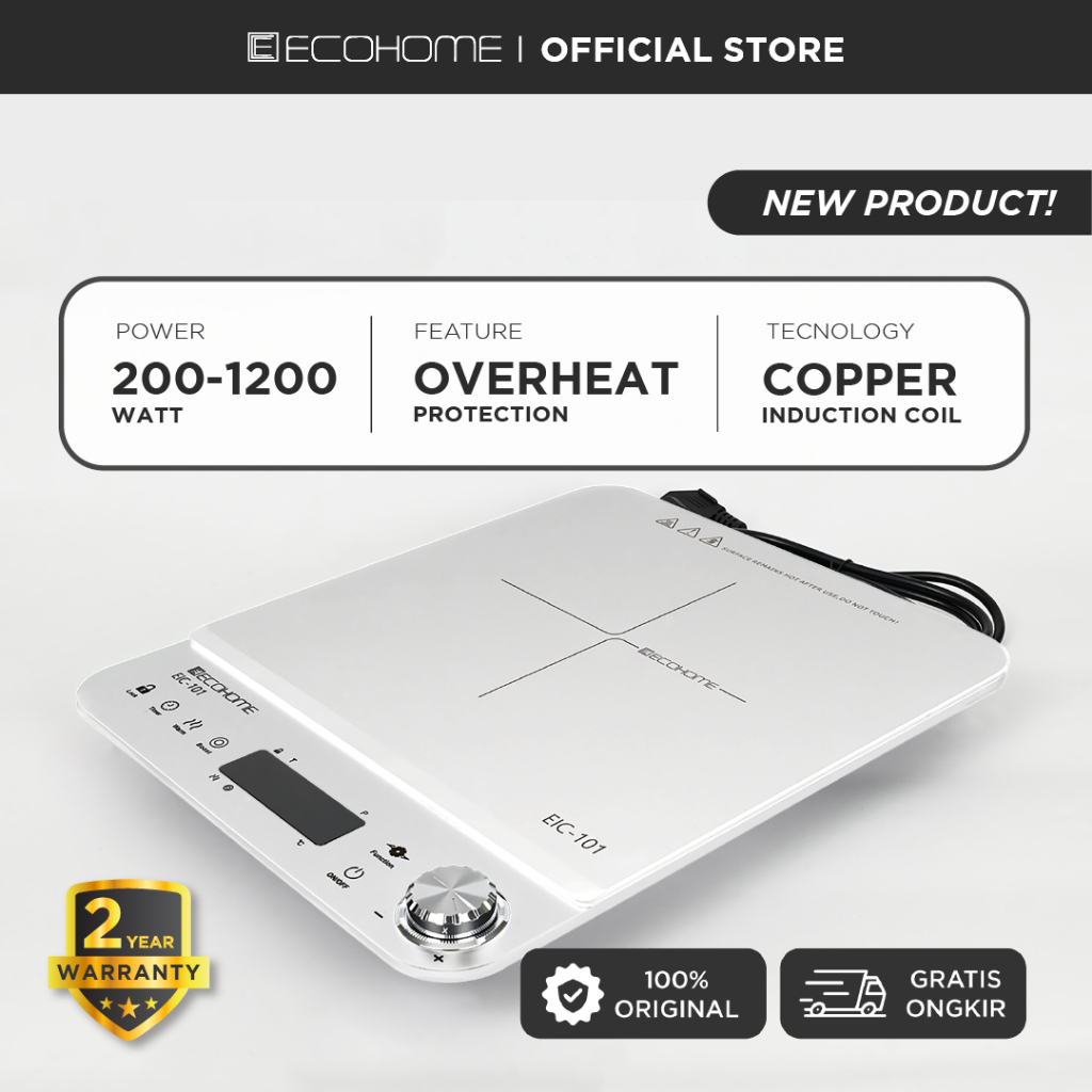 Ecohome Induction Cooker EIC-101 Smart Kompor Induksi Listrik Low Watt | KOmpor Induksi Ecohome