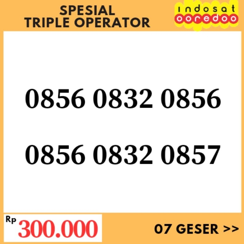 (COD) Nomer Cantik / Nomor Cantik Kartu Perdana Indosat Ooredoo 4G