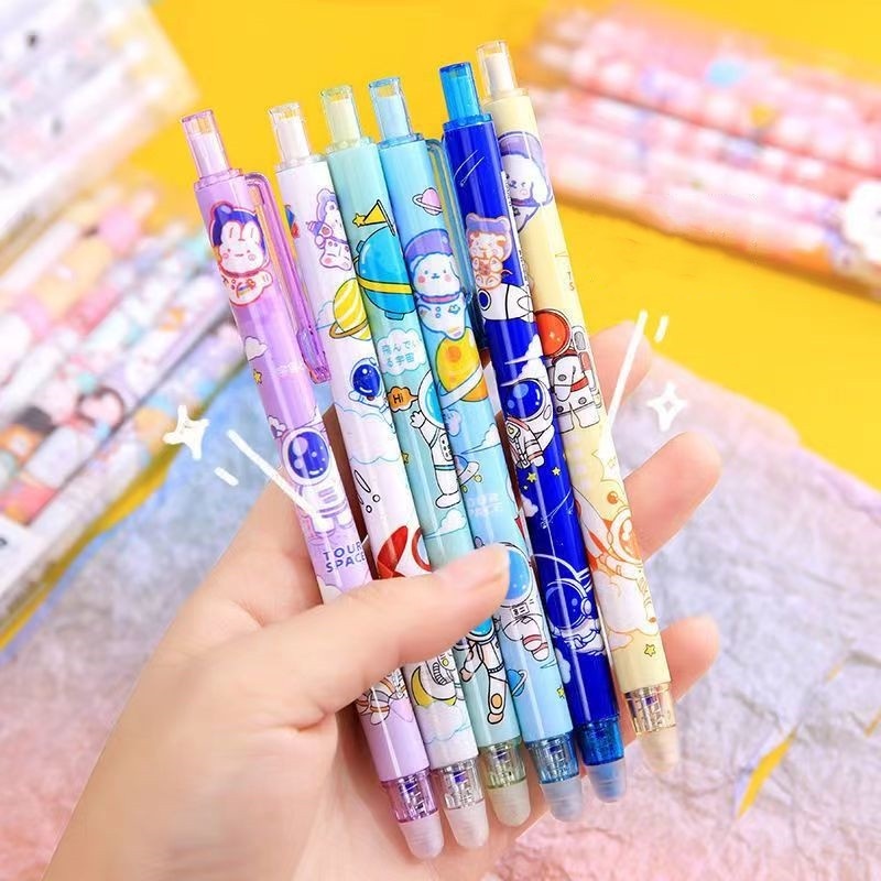 

Ay00! Pulpen Set Karakter Lucu Pulpen Mekanik isi 6pcs Bolpoin Gel