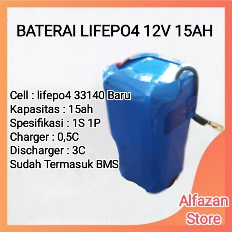 Baterai lifepo4 12v 15ah sell baru bukan copotan