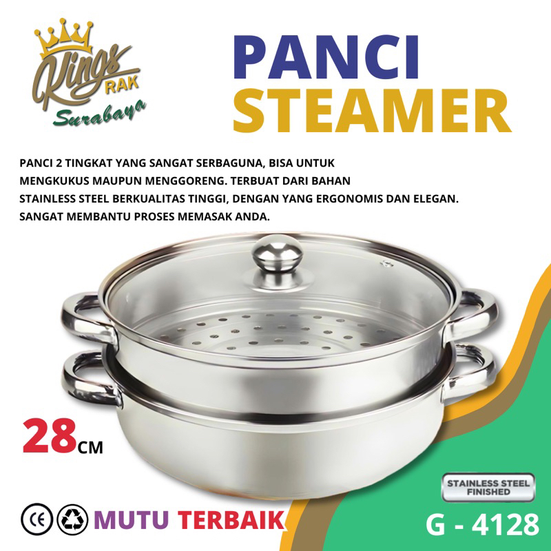 GM BEAR PANCI STEAMER KUKUS STAINLESS 2 TINGKAT PANCI STRAMER GSF PANCI SOMAY BAKPAO / PANCI STEAMER