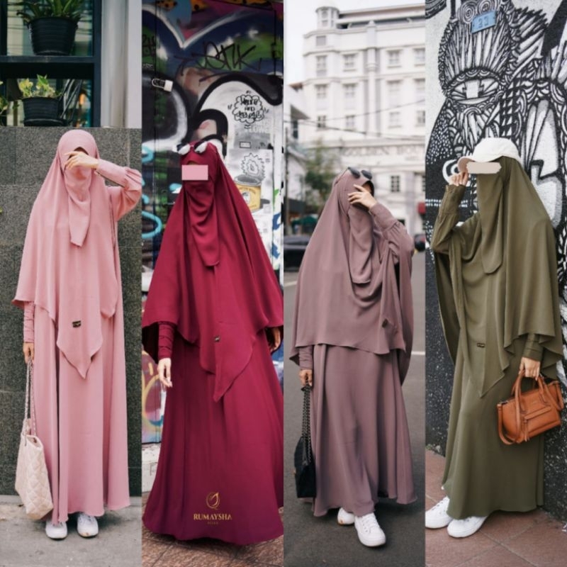 LAKSITHA SERIES / GAMIS SET KHIMAR JUMBO / GAMIS SET DAILY BY RUMAYSHA HIJAB (SUDAH 1 SET DENGAN KHI