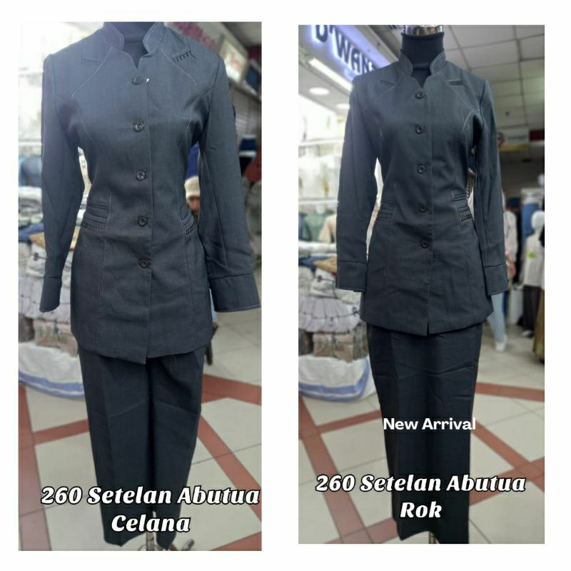 EKSLUSIF SET BLAZER BAJU SERAGAM TERBARU ABU TUA  STELAN ROK & CELANA