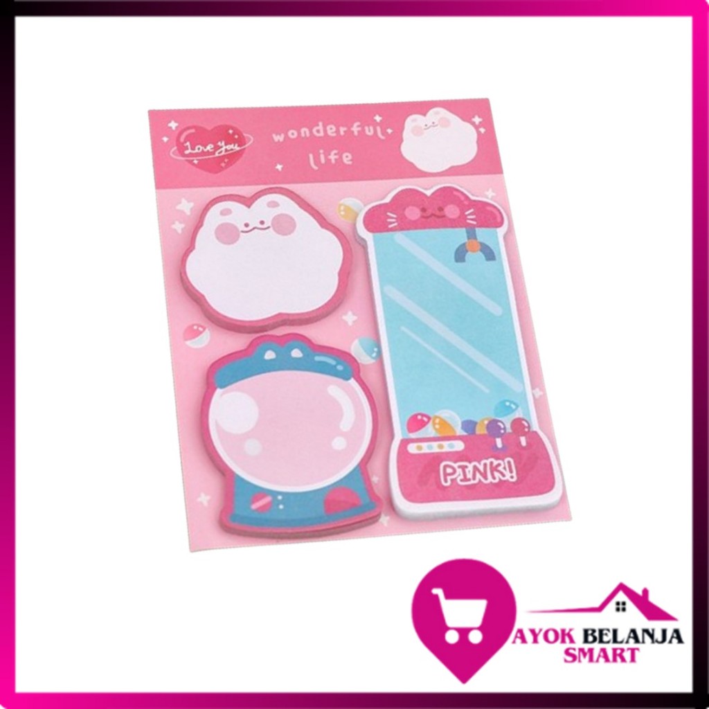 

ABS Sticky Notes Lucu 3 IN 1 Tempelan Kertas Catatan 60 Lembar Notes Kertas Tempel Karakter Bear Cat Rabbit Pembatas Buku Motif Hewan Imut Penanda Buku Memo Stick Stationery Memo Pad Convenience Cute 3 IN 1