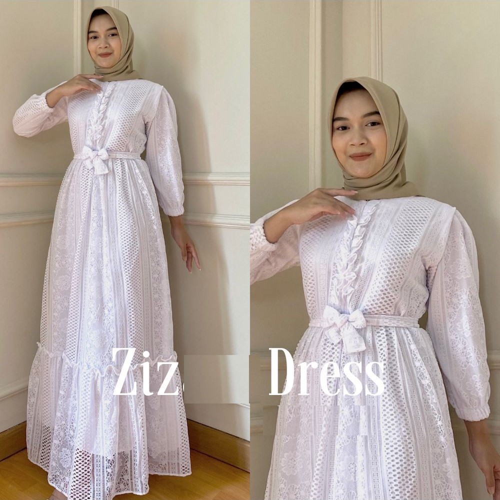 Gamis Dres Formal Fitri Brukat Brokat Putih Jumbo Branded Original 2024 XXL XXXL 5L 3XL 4XL LD 110 1