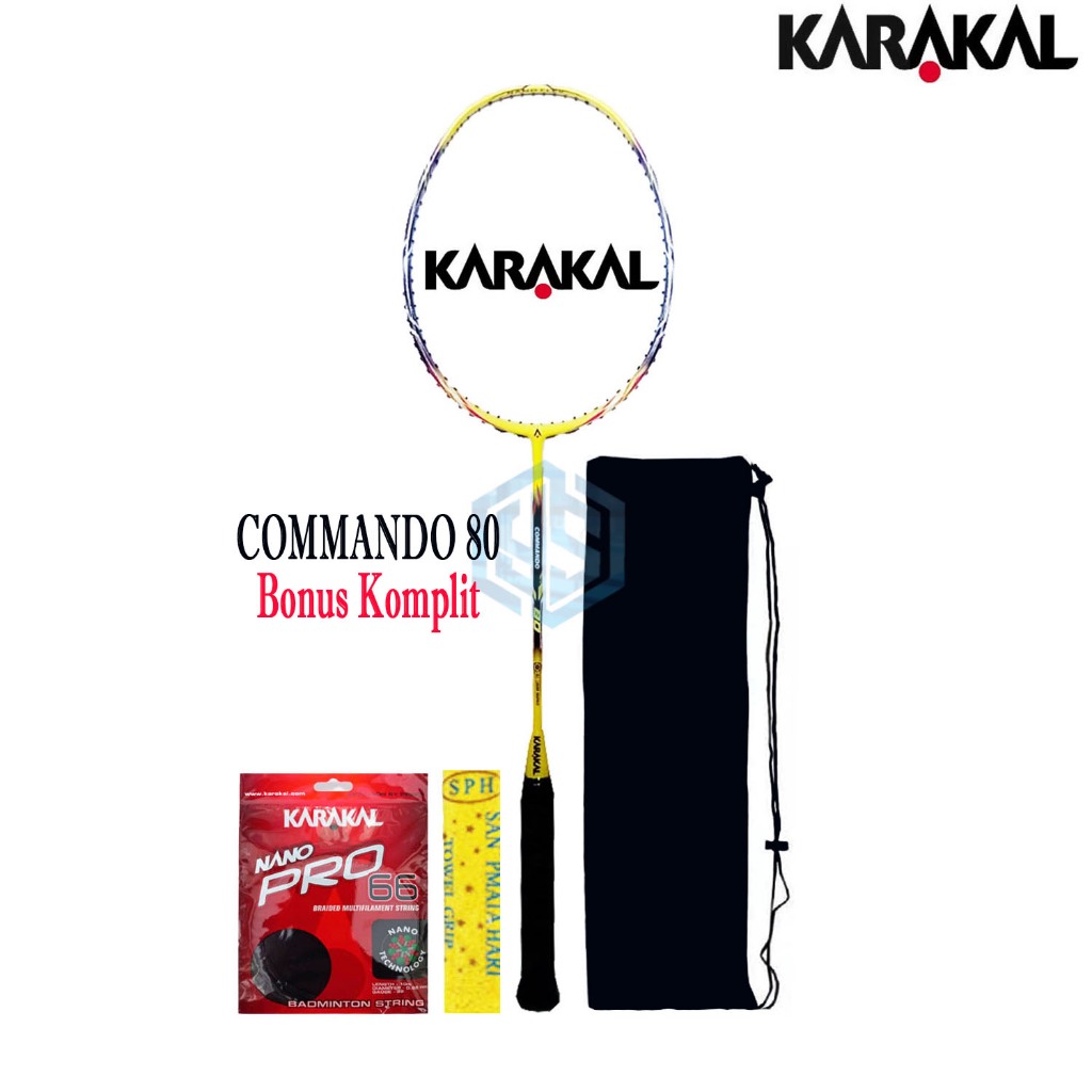Raket Badminton Karakal Commando 80 Bonus Komplit Karakal Commando 80