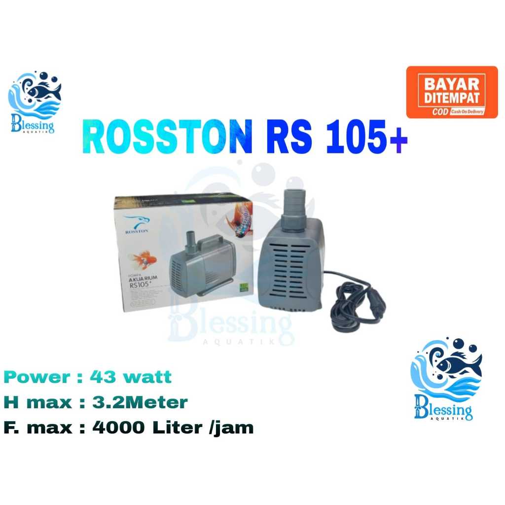 Mesin pompa kolam 4000liter/h low watt - Rosston rs 105+