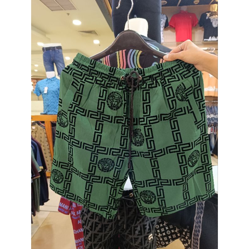 celana pendek pria versace lv premium murah  embos baldu