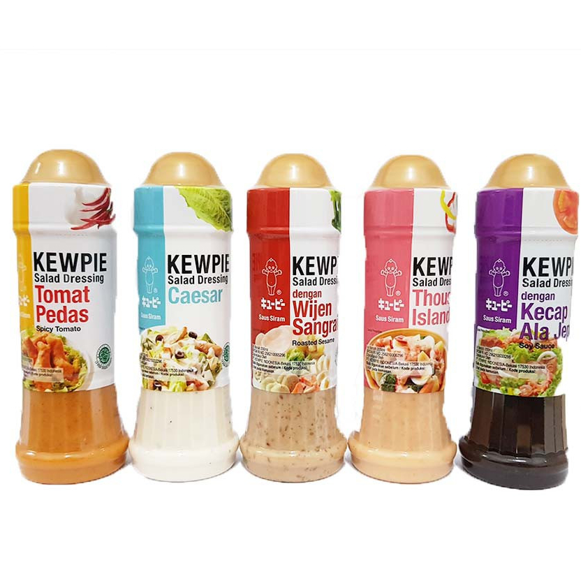 

KEWPIE Salad Dressing Saus Siram 200 ml Wijen Sangrai Caesar Thousand Island Soy Sauce Spicy Tomato