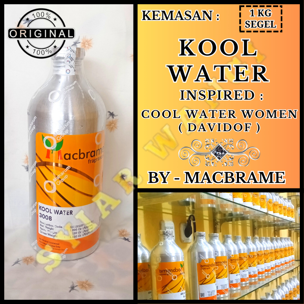 Biang / Bibit Parfum KOOL WATER Searah DAVIDOFF COOL WATER WOMAN Produk MACBRAME Kemasan 1KG SEGEL
