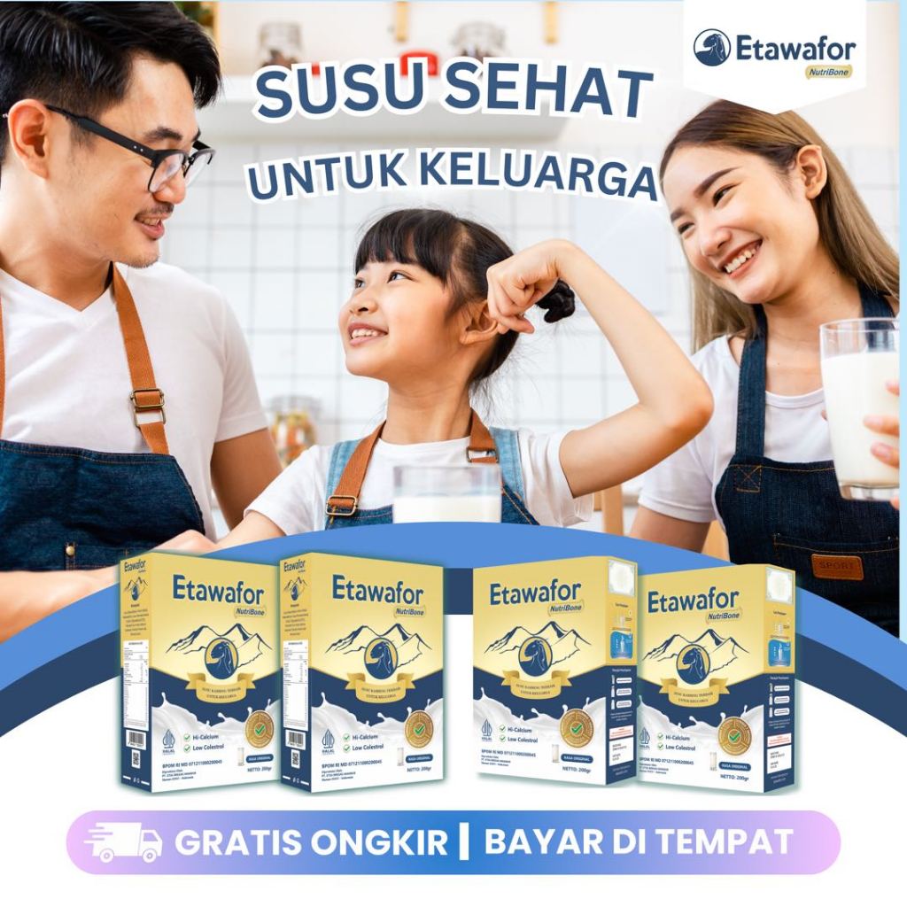 

ETAWAFOR - Susu Kambing Original membantu memelihara kesehatan Sendi & Tulang isi 4 box