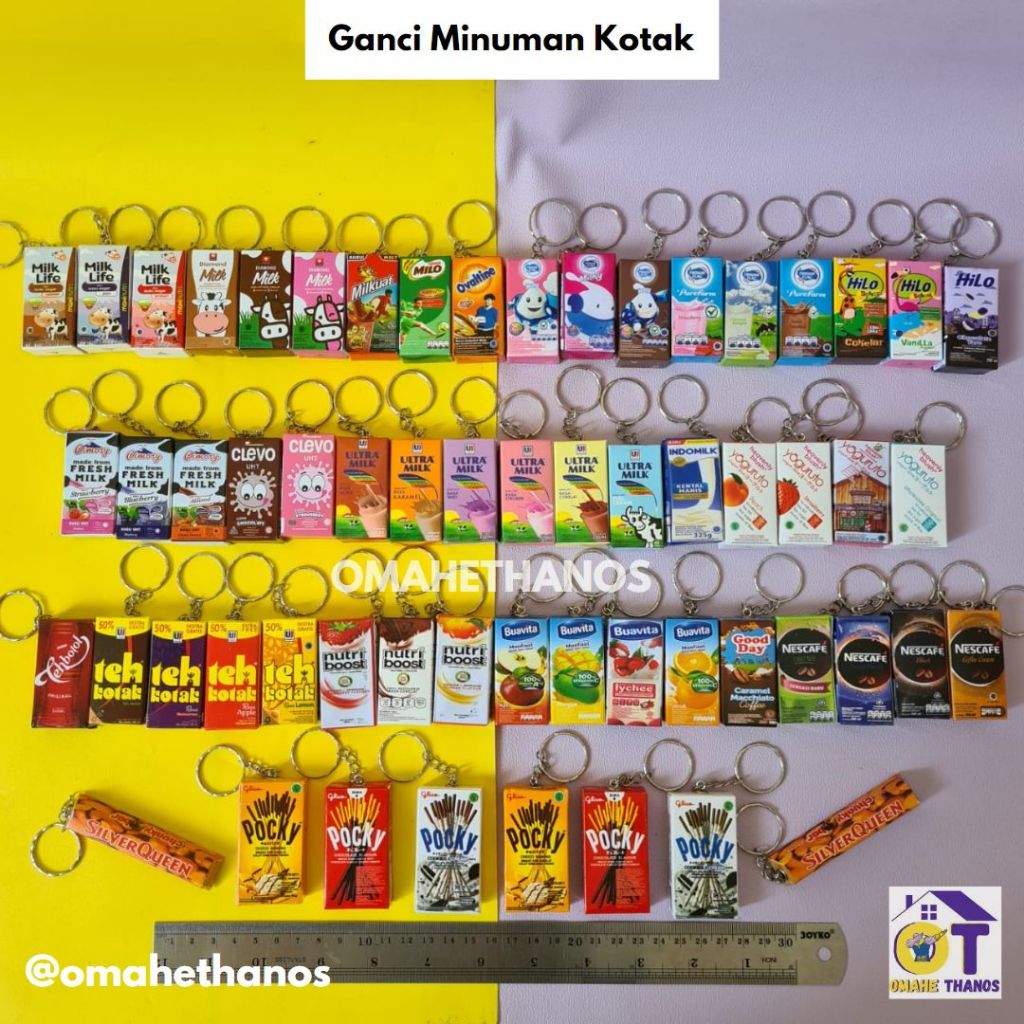 Gantungan Kunci Viral MINUMAN KOTAK RANDOM / MIN ORDER 10rb boleh campur, dibawah itu tidak diproses
