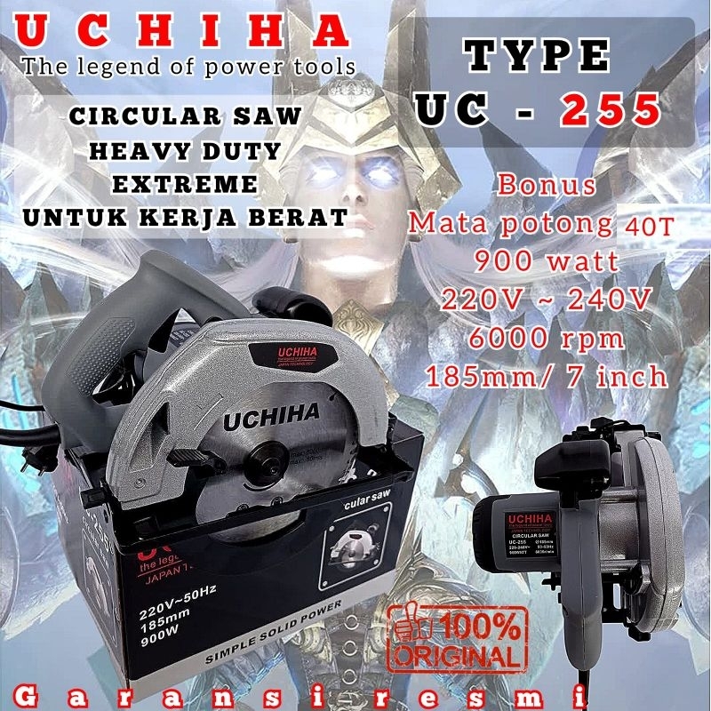 NEW UCHIHA /UC255 / Circular Saw UCHIHA UC255 Mesin Potong Gergaji Kayu 7" Mod/ FULL BONUS