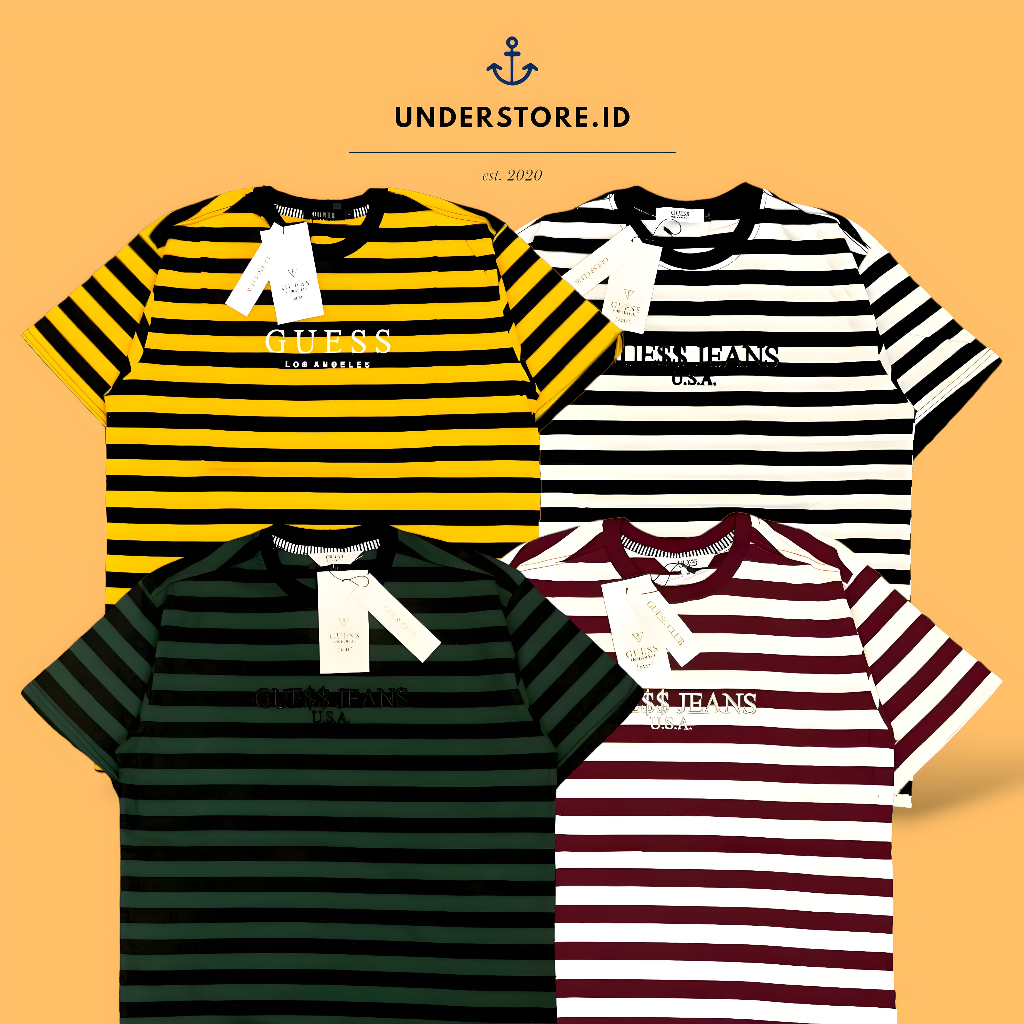 KAOS T-SHIRT GUESS CLUB 1981 X ASAP ROCKY STRIPE EMBROIDERED MULTIVARIANT FULLTAG