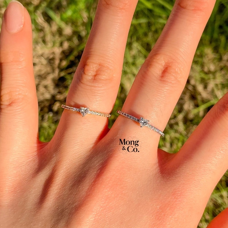 Mong&Co Mina Heart Shaped Ring - Cincin Wanita Bentuk Hati Dainty Cute Simple