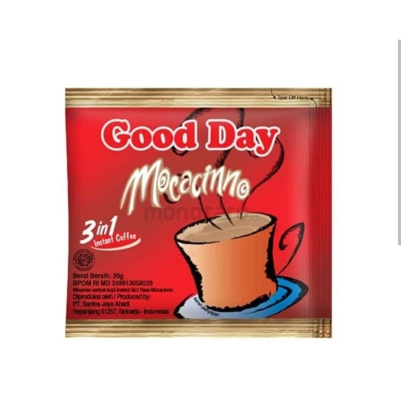 

Kopi Good Day Mocacinno 3in1 (harga promo) per 1 sachet