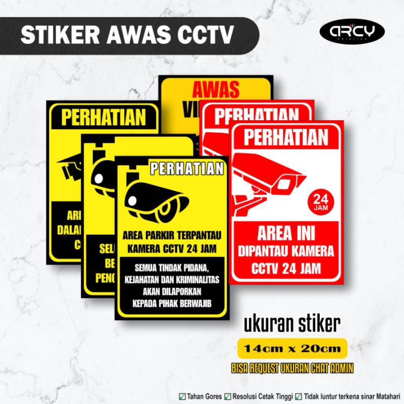 

STIKER AWAS CCTV waterproof