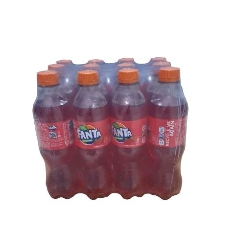 

Fanta strawbery minuman bersoda pet 390ml isi 12botol