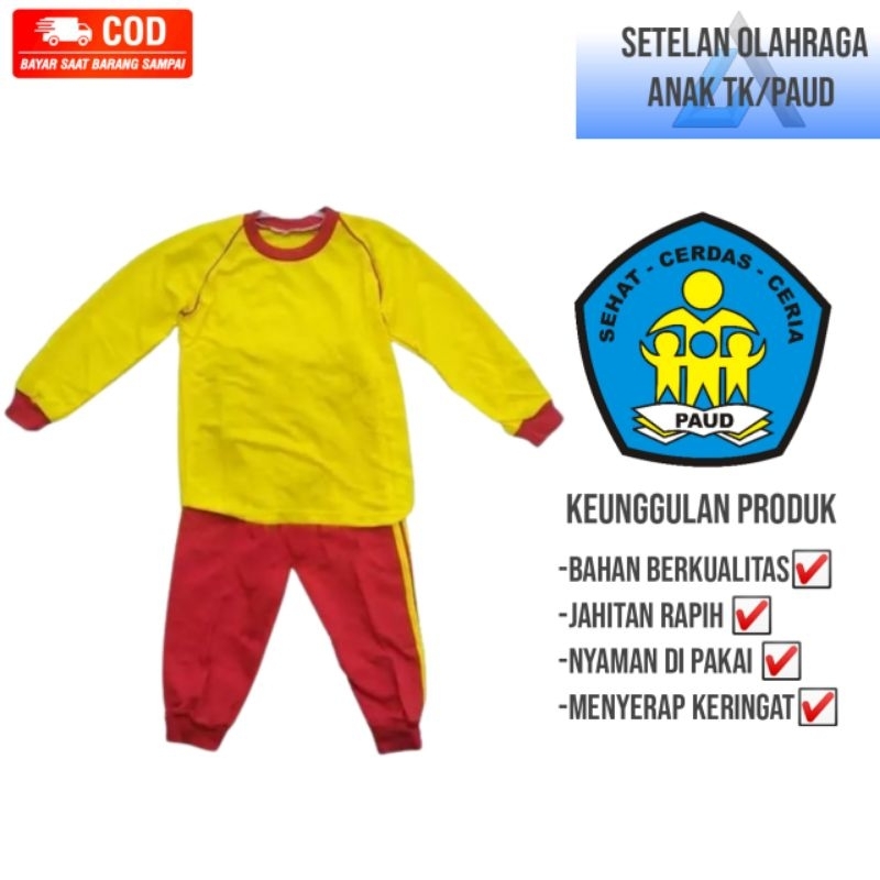 Stelan olahraga anak TK/paud/Seragam olahraga anak TK/paud/Baju olahraga anak TK/paud/seragam olahra