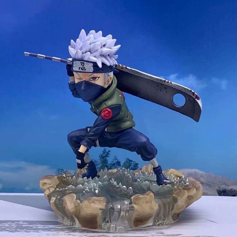 Action figure Naruto kakashi zabuza sword anime pvc mainan anak
