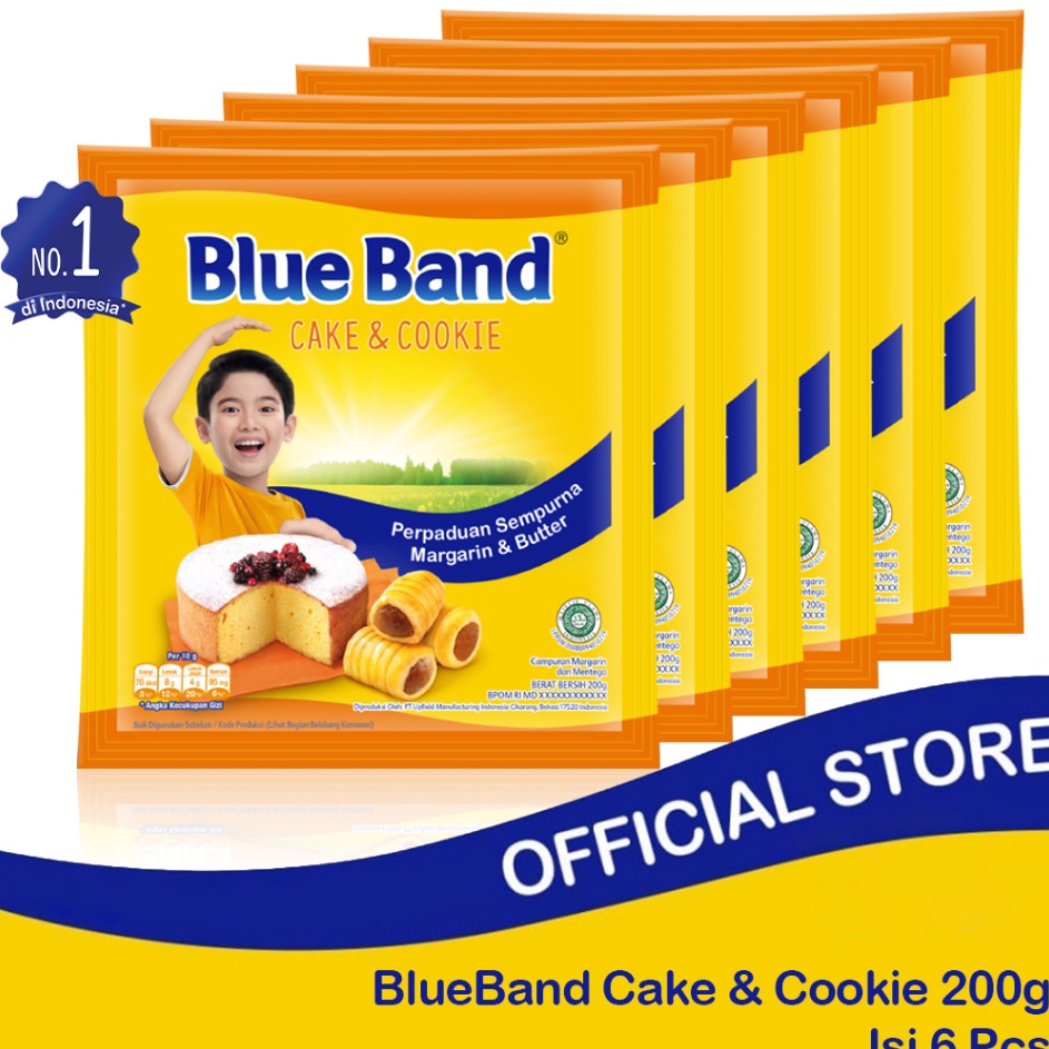 

New Mart IdIi7I2 Blue Band Cake Cookies Margarin Bahan Kue 6 x 2 gr