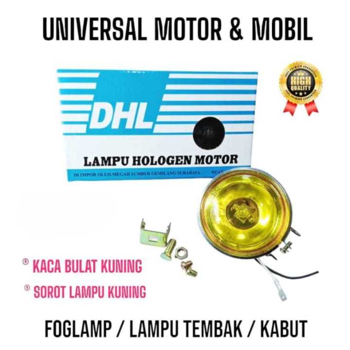 [ 1 PCS ] - LAMPU TEMBAK KABUT BULAT FOGLAMP / LAMPU HOLOGEN BULAT UNIVERSAL MOTOR & MOBIL [ KACA KU