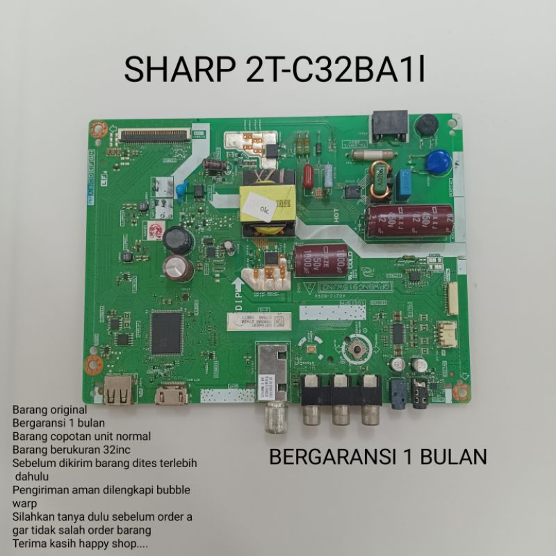 MAINBOARD SHARP 2T-C32BA1i MB - MOBO - MODUL MESIN TV SHARP 2T-C32BA1i