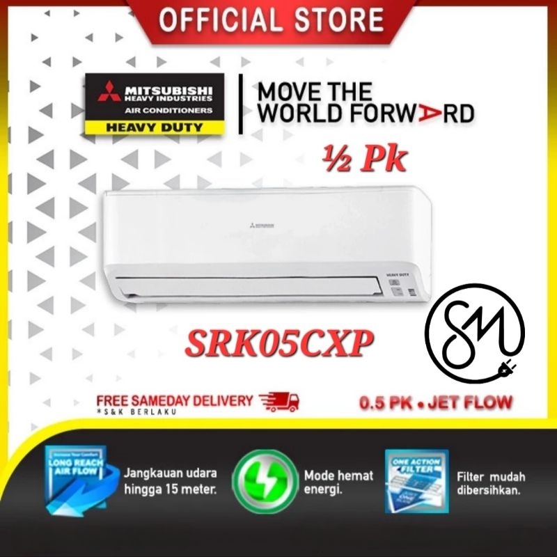 AC Mitsubishi 1/2 pk SRKC05CXP Heavy Industries SRK 05 CXP Freon R32 05CXP