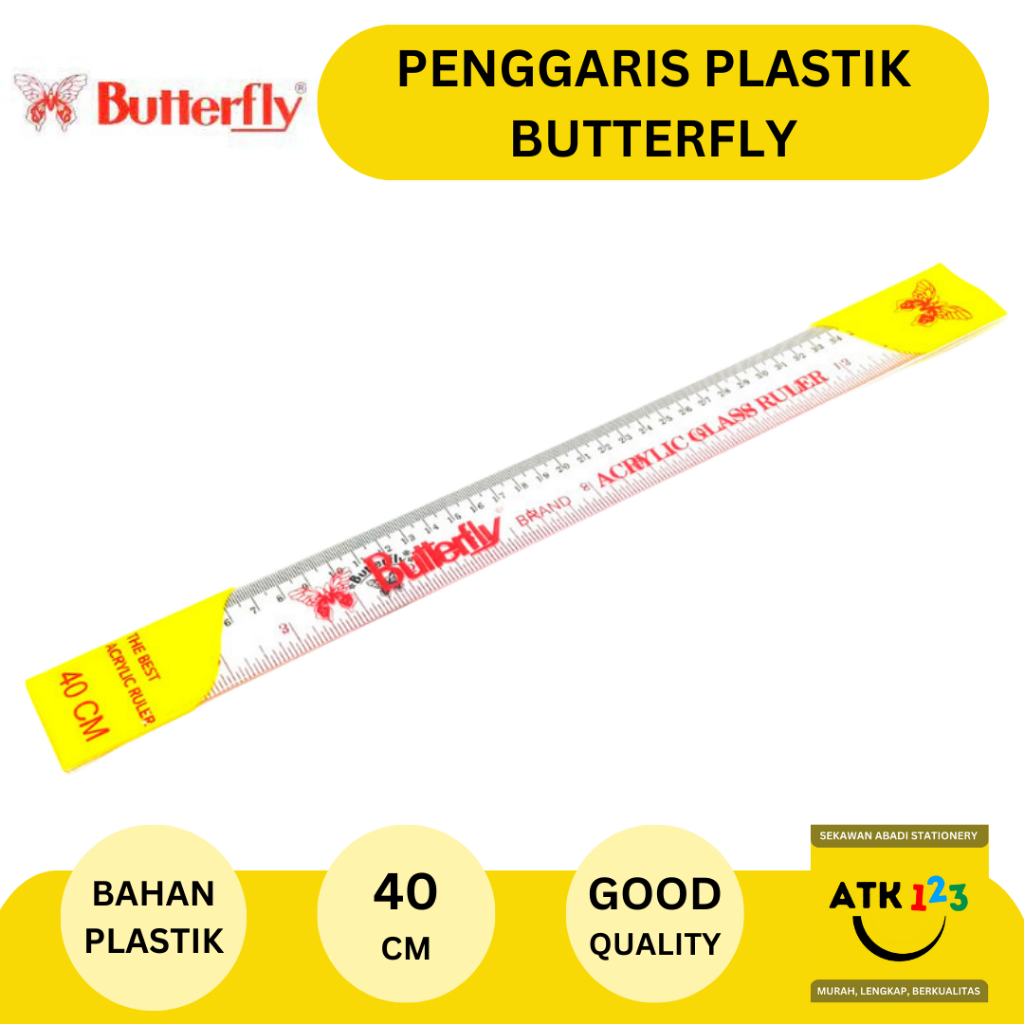 

Penggaris Mika Plastik 40 cm Merk Butterfly