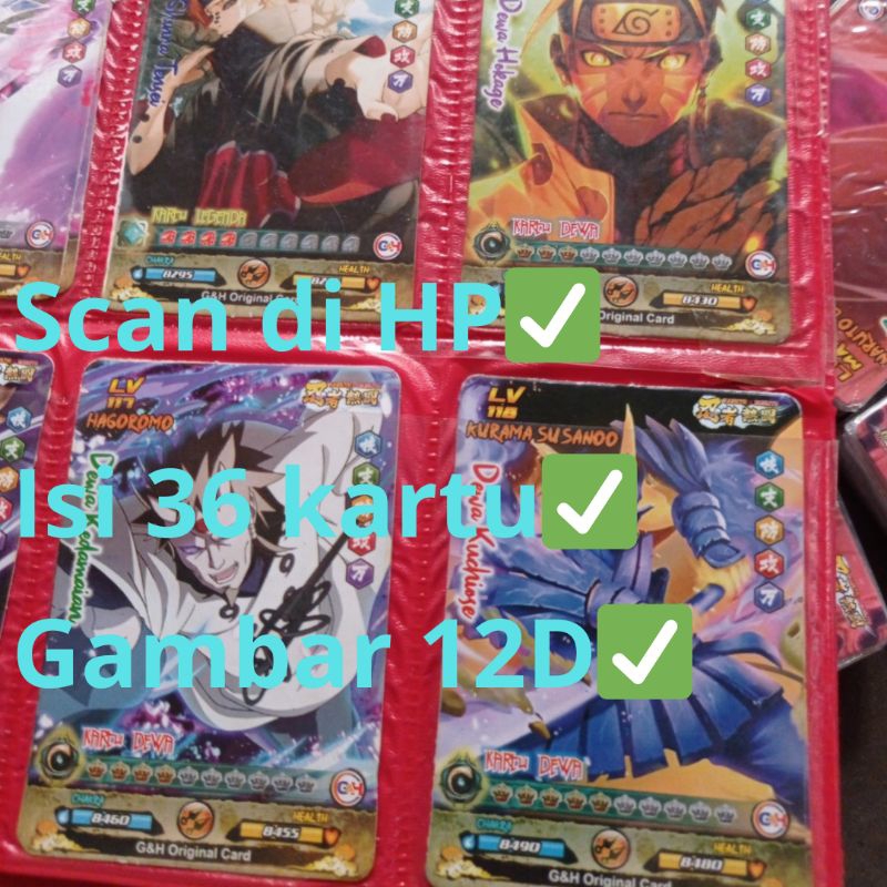kartu boruto x naruto scan di hp 1 pak isi 36 pcs