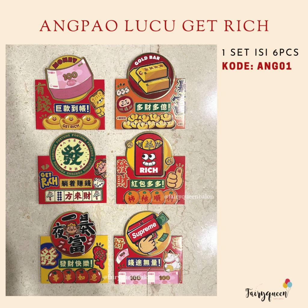 

Angpao Imlek Hongbao Premium 2024 / Angpao Barongsai / ANGPAO GET RICH TIMBUL