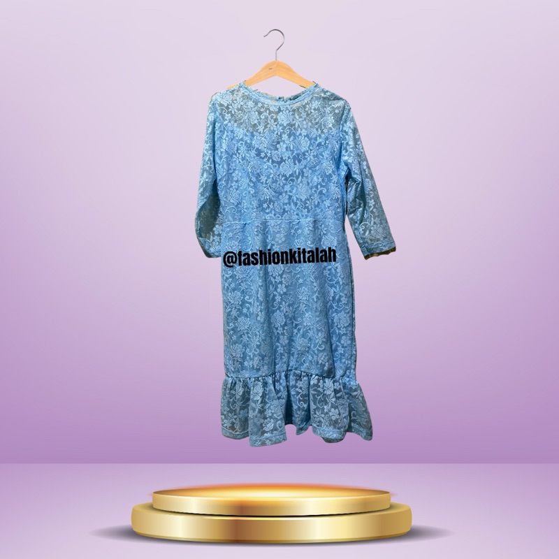 06 dres brokat biru muda