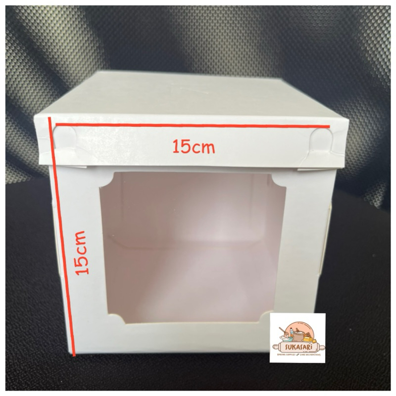 Dus Ivory Mika putih 15x15x15 cm cake box kue tinggi hampers