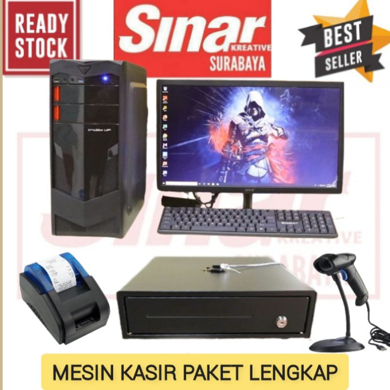 PAKET KASIR LENGKAP FULL SET ALAT DAN KOMPUTER PC