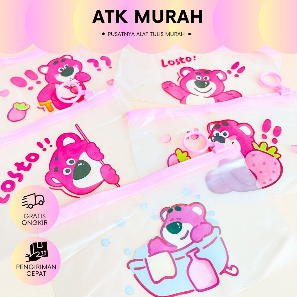 

TEPAK PENSIL TERMURAH COD KOTAK PENSIL POUCH PVC KECIL LOTSO KP-1129 pouch zipper ziplock amplop