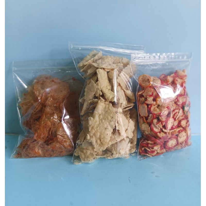 

Cemilan keriuk basreng dan lain lain 140-210gram 3 bungkus