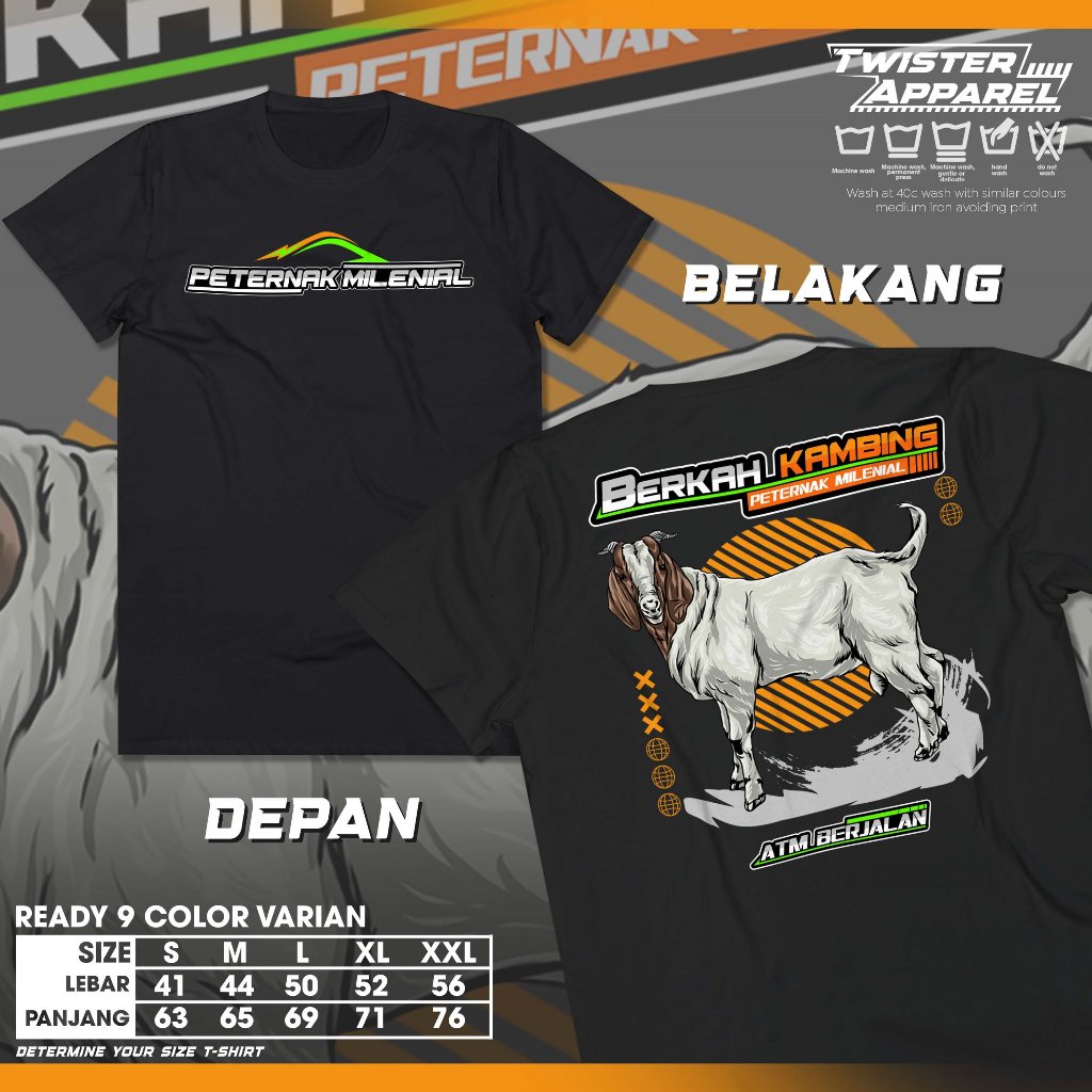 Kaos Peternak Milenial Berkah Kambing ATM Berjalan Baju Distro Tukang Ngarit Cotton Combed 30s - TWA