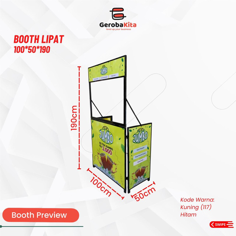 Booth Lipat 100x50x190 Full Branding