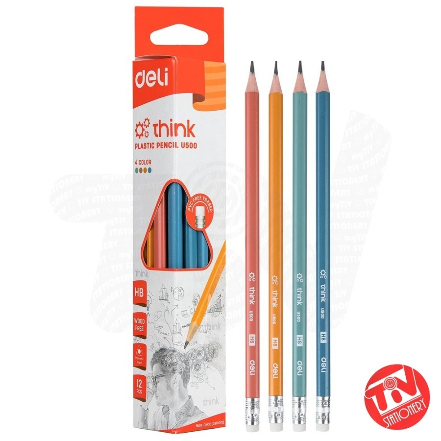 

Pensil Deli Think Plastic Triangular HB +Eraser (1 pack = 12 pcs)